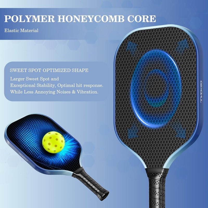 JUNDKSO Pickleball Paddles Set of 2 - Graphite Carbon Fiber Composite with Honeycomb Core - USAPA Approved - Image 4