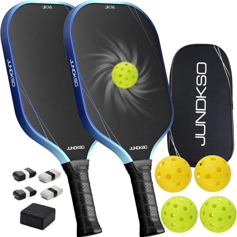 JUNDKSO Pickleball Paddles Set of 2 - Graphite Carbon Fiber Composite with Honeycomb Core - USAPA Approved - Image 1