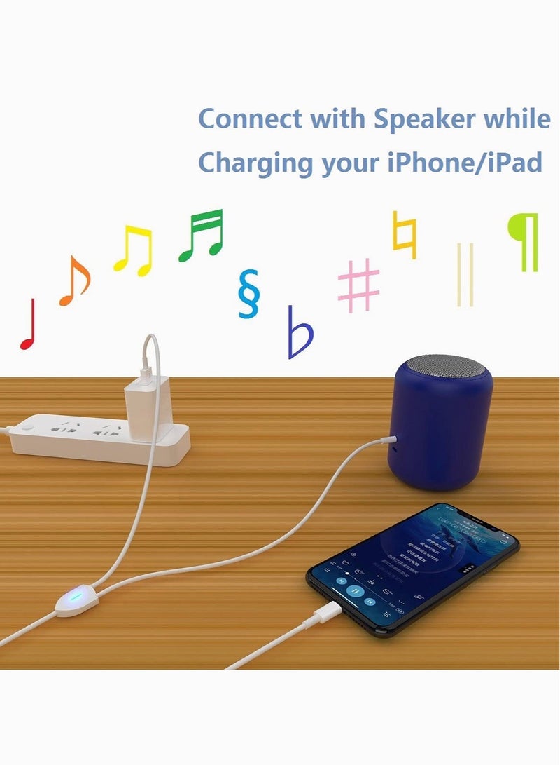 SYOSI 2 in 1 Audio Charging Cable Fit for iPhone, iPad, Charge and Play Music Simultaneously Support to Car Stereo, Speakers, Headphone with 3.5mm Audio Jack, 3.94Ft  - Image 4