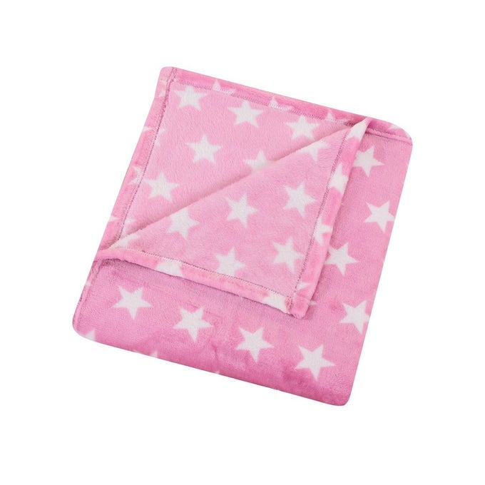 FLANNEL FLEECE STAR THROW BLANKET PINK SOFT PLUSH COZY FUZZY MICROFIBER BLANKET FOR COUCH BED CHAIR SOFA ALL SEASONS LIGHTWEIGHT 50X60 INCH