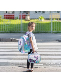 WAWSAM Mermaid Kids Backpack - Sparkly Sequins Backpack for Girls Purple School Bag Personalized 15” Backpack for School Elementary Travel Casual Book Bag for Christmas Birthday Back to School Gift  - Image 5