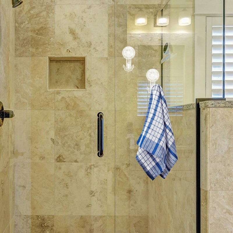 2 Pack Strong Suction Cup Hooks for Towel Robe Bathroom Storage and Decoration - Image 4