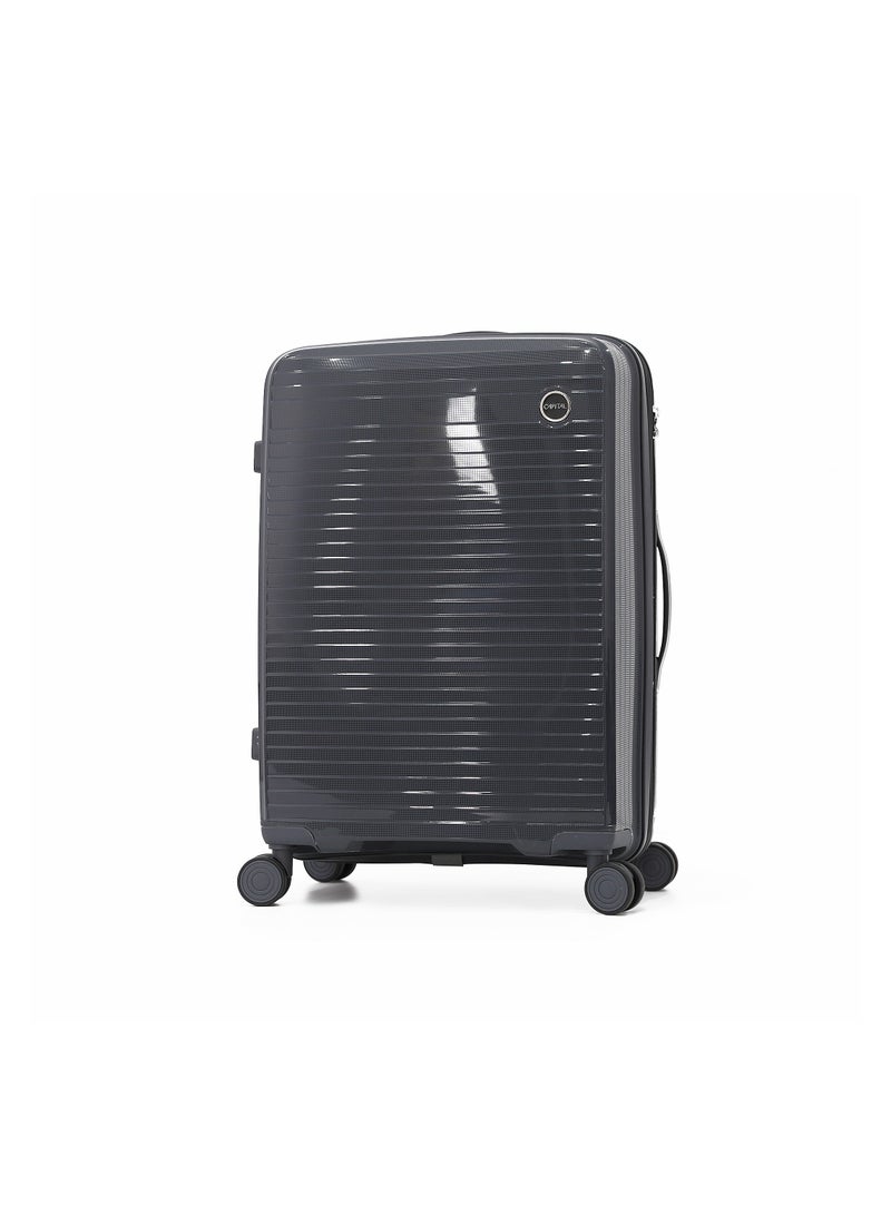 CAPITAL حقيبة سفر trolley صلبة من PP متينة 5 قطع، رمادي (BC-12، S-20، M-24، L-28، XL-32 بوصة) - Image 2