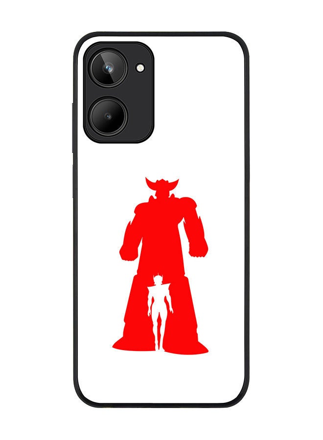 Stylizedd Rugged Black edge case for Realme 10 4G Slim fit Soft Case Flexible Rubber Edges Anti Drop TPU Gel Thin Cover -  Grendizer (White) - Image 1