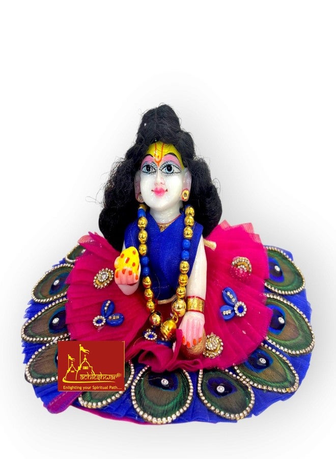 Achleshwar Kanha Baal Set | Laddu Gopal Hair Accessory | Shining Original Hair Pack of 2 | Black | Size 1 No - Image 3