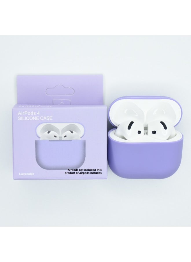 Generic - Suitable For Apple Airpods 4 Wireless Bluetooth Headset Silicone Protective Case Anti-fall Storage Bag Liquid Split-Color:Lavender-Applicable Models:Airpods 4 - Image 1