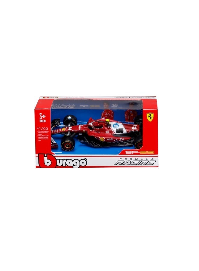 بوراجو نموذج سيارة مصبوب (Die-cast) من Bburago بمقياس 1:43 لسيارة فيراري SF-25 (لويس هاميلتون، رقم 44) المشاركة في سباقات الفورمولا 1 لموسم 2025. - Image 2