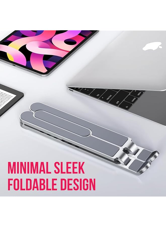 erorex Adjustable Laptop Stand For Desk Abs And Silicone Foldable Portable Laptop Holder Ventilated Cooling Notebook Stand For Macbook Pro Air Lenovo Dell Hp Laptops Tablet - Image 3