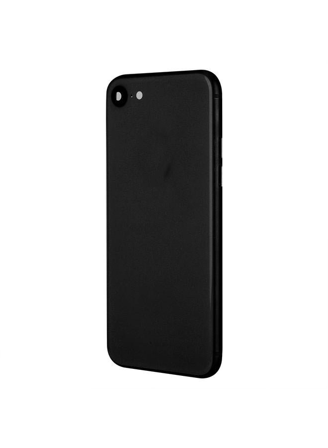 Replacement Back Glass Full Housing Frame Battery Door Cover for iPhone 8 8 Plus (Black)