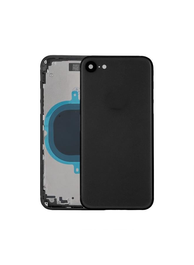 Replacement Back Glass Full Housing Frame Battery Door Cover for iPhone 8 8 Plus (Black)