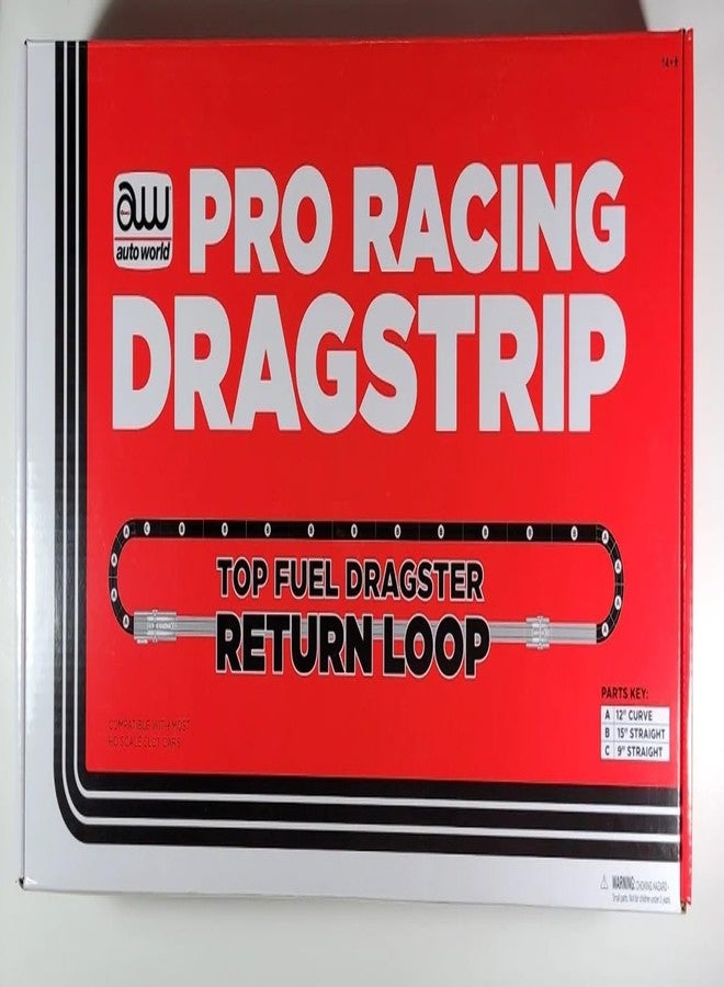 AW AUTO WORLD مجموعة تمديد مسار العودة لسباقات السيارات Round 2 LLC AW Drag Strip RDZRS230 HO Slot Racing Track - Image 2