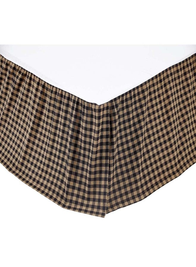 VHC Brands, Black Check, 60x80x16, Cotton, Queen Bed Skirt, Black - Image 4