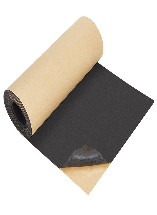 BENECREAT 78.7x11.8inch Adhesive EVA Foam Roll, 4mm Black Adhesive EVA Foam Sheets Cosplay Foam Crafts for Halloween Art Supplies Paper Scrapbooking - Image 1