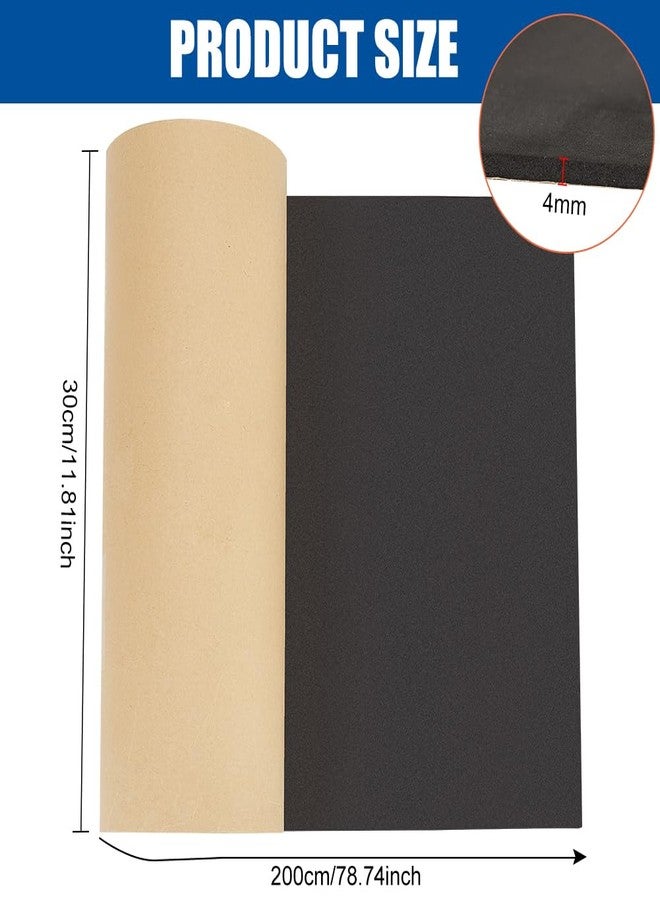BENECREAT 78.7x11.8inch Adhesive EVA Foam Roll, 4mm Black Adhesive EVA Foam Sheets Cosplay Foam Crafts for Halloween Art Supplies Paper Scrapbooking - Image 2