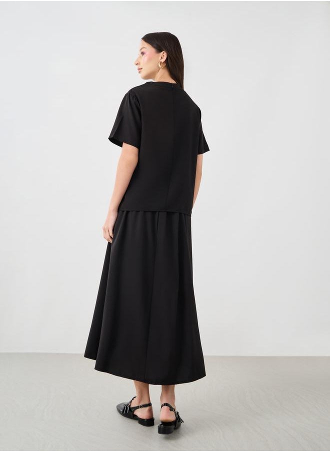 Take Two Take Two Solid Short Sleeve T-Shirt and Skirts Co-Ords  - Image 5