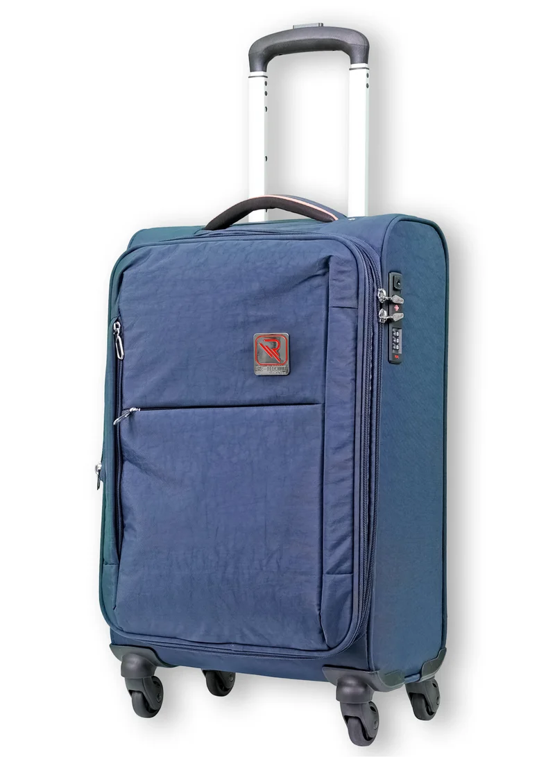 Reflection Reflection Expandable Soft Trolley Luggage – 20" Carry-On with TSA Lock, Double Security Zipper &amp; 360° Spinner Wheels, Navy Blue