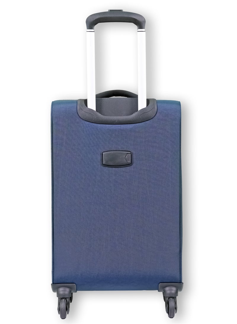 Reflection Expandable Soft Trolley Luggage – 20" Carry-On with TSA Lock, Double Security Zipper & 360° Spinner Wheels, Navy Blue - Image 5