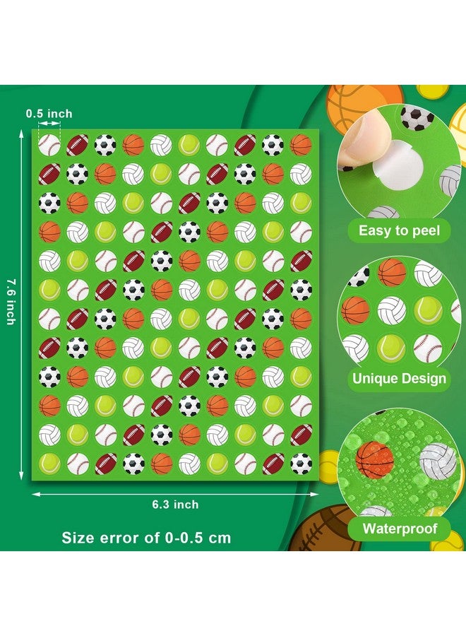 Geyee 3000 Pcs Sports Stickers For Kids Soccer Ball Basketball Football Baseball Tennis Ball Stickers Small Ball Themed Party Decorative Stickers For Birthday Party Reward Home Decor (Multicolor Ball) - Image 3