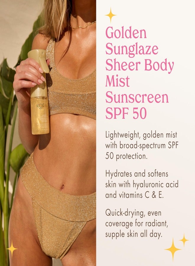 Kopari Golden Sunglaze Sheer Body Mist Sunscreen SPF 50, Infused with Shimmering Body Oil, Hydrating Mist, Hydrates, Brightens, Gives Skin a Glowy Finish, Lightweight, Fast-Absorbing. - Image 5