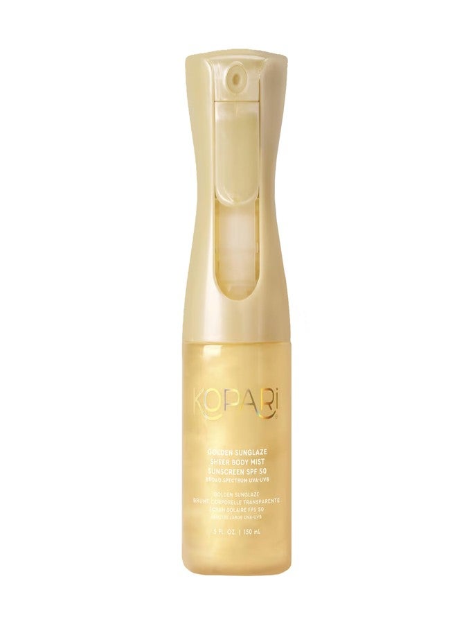 Kopari Golden Sunglaze Sheer Body Mist Sunscreen SPF 50, Infused with Shimmering Body Oil, Hydrating Mist, Hydrates, Brightens, Gives Skin a Glowy Finish, Lightweight, Fast-Absorbing. - Image 1