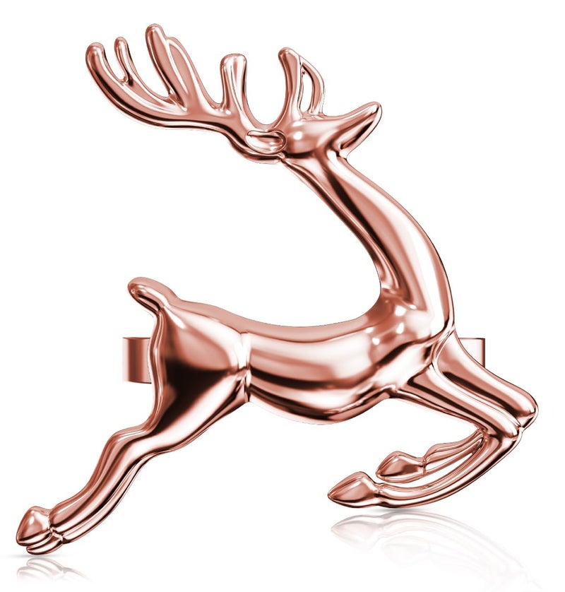 ZeeDix Set of 8 Rose Gold Elk Chic Napkin Rings for Christmas Dinning Table SettingWedding Receptions Christmas Thanksgiving and Home Kitchen for Casual or Formal
