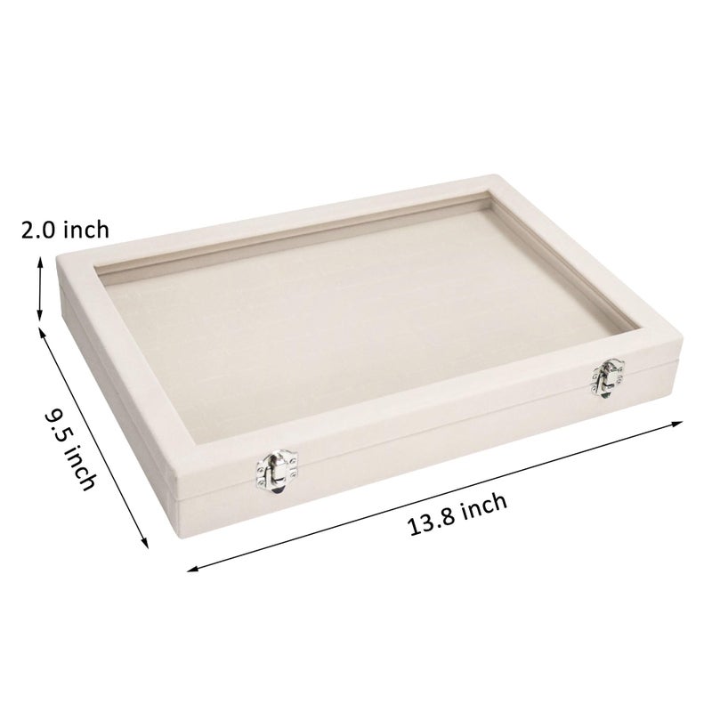 Vicoter Rings Organizer Tray 100 Slot Velvet Ring Earring Storage Box TranSparent Cover Jewelry Store Ring Display Box Jewelry Display Cabinet for Girl Wife Mother - Image 2