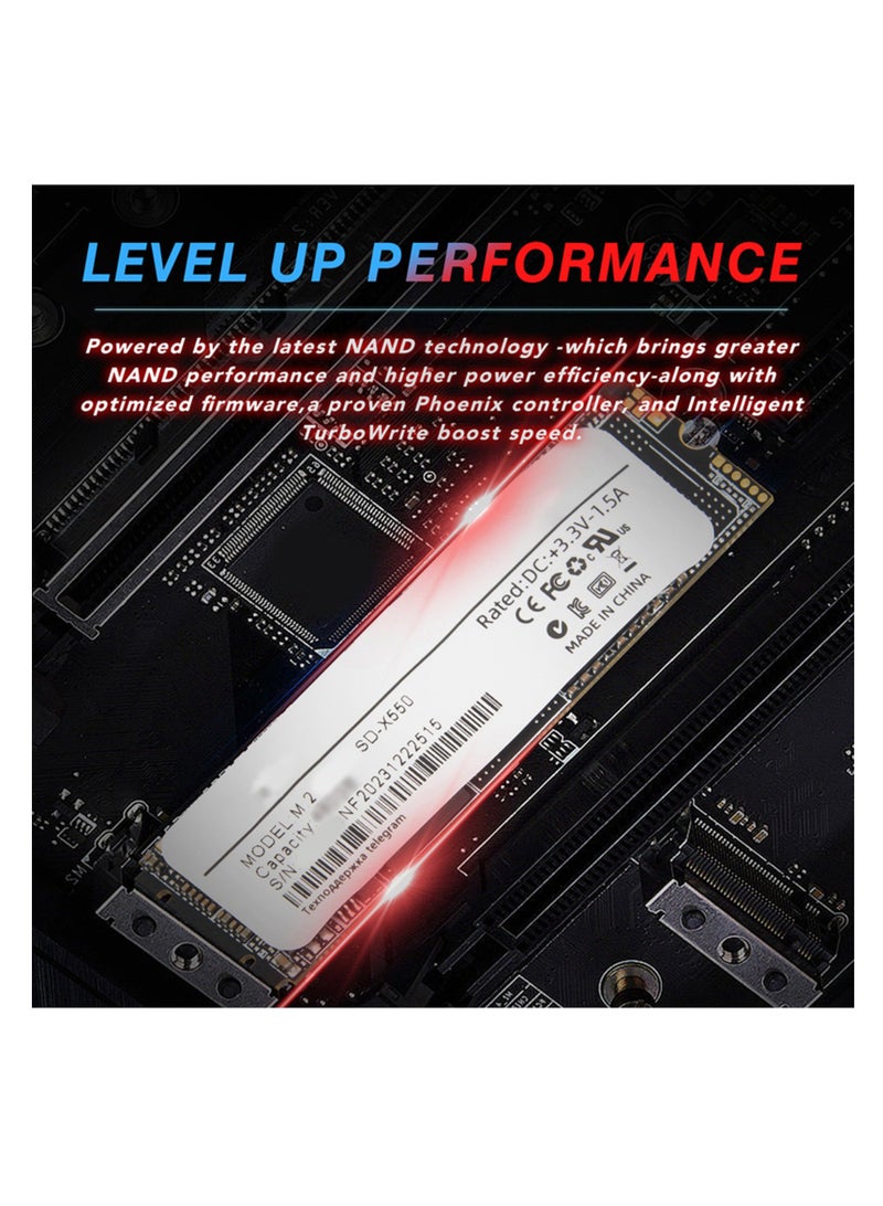 SSD Internal Solid State Drive 2TB, M.2 NGFF - Up to 520MB/s, with 3D TLC Flash Technology, Compatible with Desktop/Laptop/Notebook - Image 2