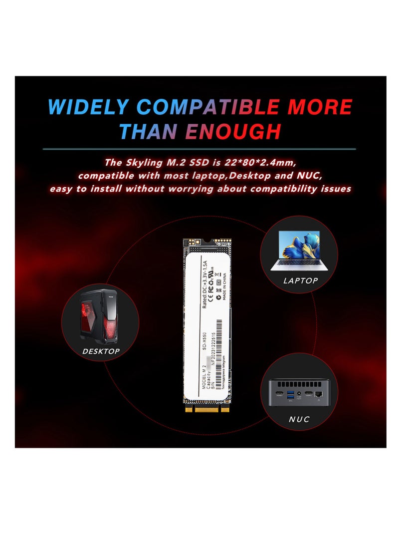 SSD Internal Solid State Drive 2TB, M.2 NGFF - Up to 520MB/s, with 3D TLC Flash Technology, Compatible with Desktop/Laptop/Notebook - Image 5