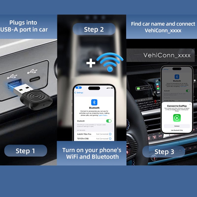 محول لاسلكي صغير للغاية ومدمج لـ CarPlay وAndroid Auto – توصيل وتشغيل فوري - Image 4
