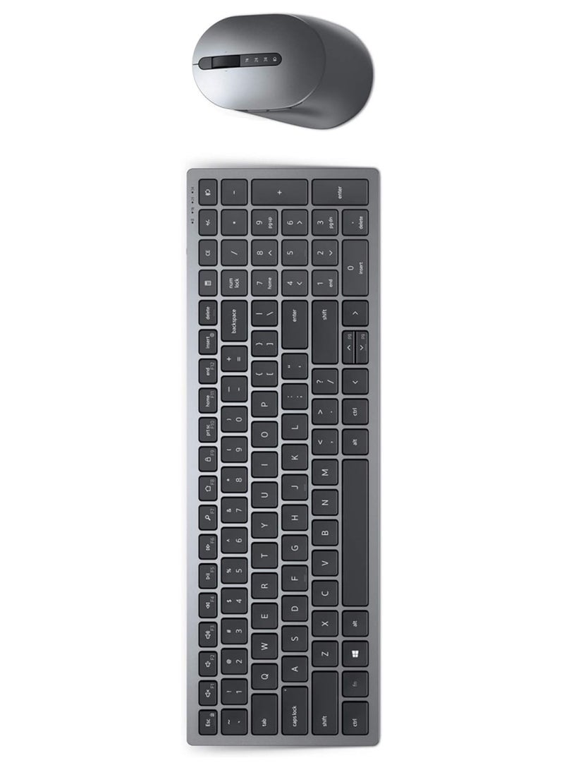 Dell KM7120W Multi-Device Bluetooth & Wireless Keyboard and Mouse Qwerty -Titan Gray (Arabic-English) Ice - Image 2