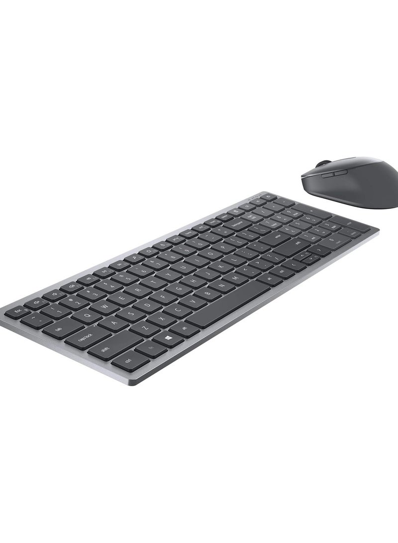 Dell KM7120W Multi-Device Bluetooth & Wireless Keyboard and Mouse Qwerty -Titan Gray (Arabic-English) Ice - Image 1
