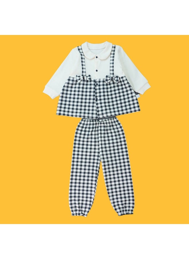 2pcs Black Checks Long Frock style Top with matching full Pants-12-18M - pzsku/Z4E03F4BDBE1318920D03Z/45/_/1740398991/4461452d-38c0-4f95-971a-2d500a74efcc