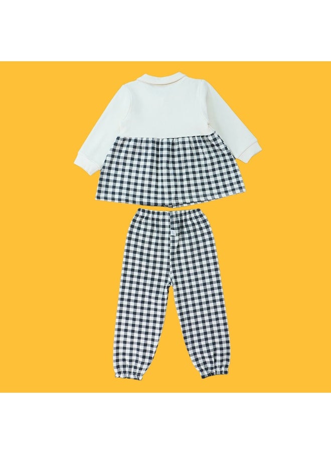 2pcs Black Checks Long Frock style Top with matching full Pants-12-18M - pzsku/Z4E03F4BDBE1318920D03Z/45/_/1740398993/e3b8ab99-57a4-4ffb-8bb0-210c42d24ade