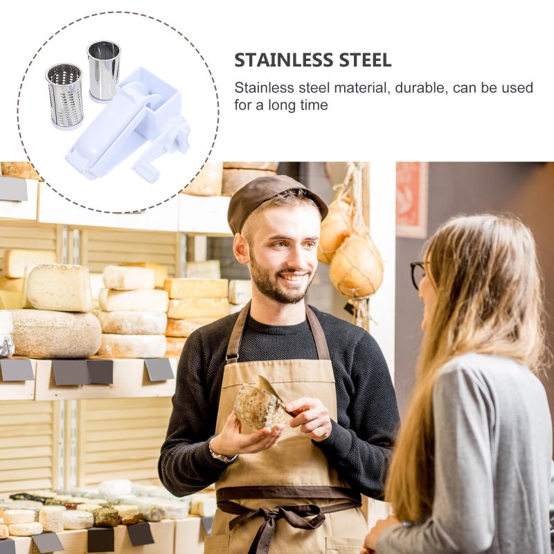 Stainless Steel Manual Rotary Cheese Grater With 3 Replacement Drums - Image 4