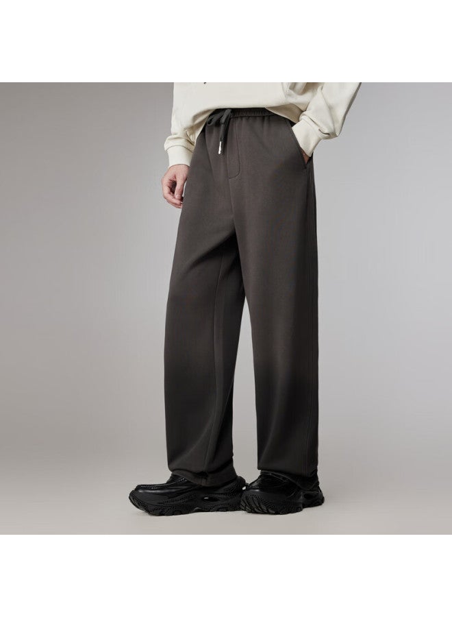 Cabbeen Knitted Pants Men Tie-dye Washed Gradient Special Texture Loose Straight Winter Trousers