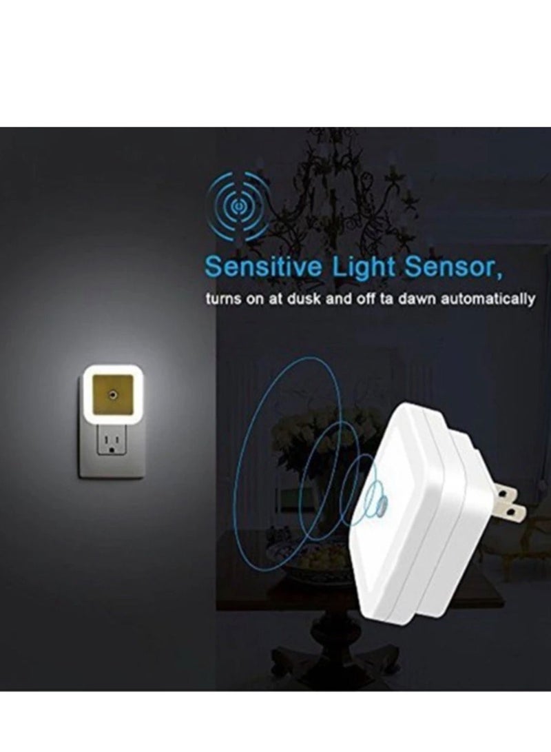 BLUE CORAL Sensor Night Light Plug-In Square Night Lamp Smart Dusk to Dawn Sensor Lamps Nightlight Energy Saving LED Sensor For Bedroom Toilets Stairs Corridors Children Kids Living Room (White) - Image 3