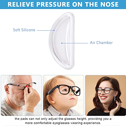 MAYCREATE® 12 Pairs Adhesive Eyeglasses Nose Pads, D Shape Stick-on Anti-Slip White Silicone Eyeglasses Nose Pad Replacement, Self Adhesive Nose Pads Glasses Nose Pad - Image 4