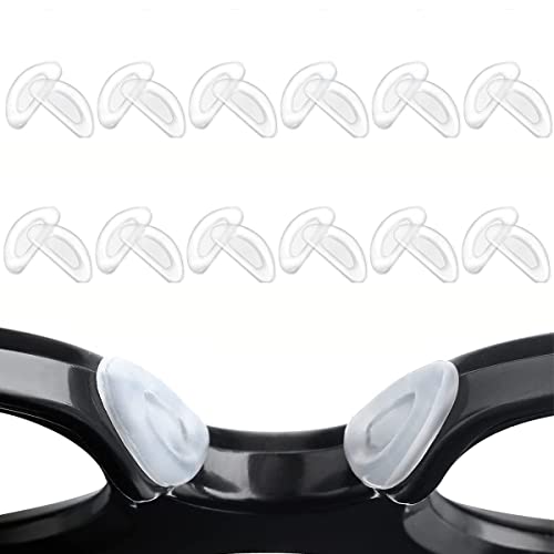 MAYCREATE® 12 Pairs Adhesive Eyeglasses Nose Pads, D Shape Stick-on Anti-Slip White Silicone Eyeglasses Nose Pad Replacement, Self Adhesive Nose Pads Glasses Nose Pad - Image 1