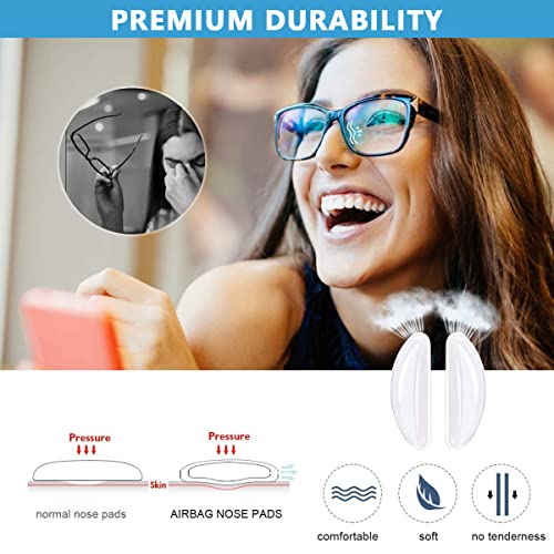 MAYCREATE® 12 Pairs Adhesive Eyeglasses Nose Pads, D Shape Stick-on Anti-Slip White Silicone Eyeglasses Nose Pad Replacement, Self Adhesive Nose Pads Glasses Nose Pad - Image 5