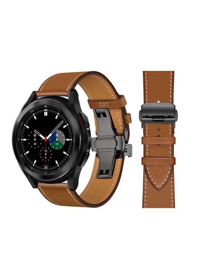 NIBEMINENT Replacement Band For Samsung Galaxy Watch4 Supreme Brown  - Image 1