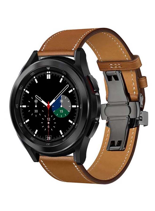 NIBEMINENT Replacement Band For Samsung Galaxy Watch4 Supreme Brown  - Image 2