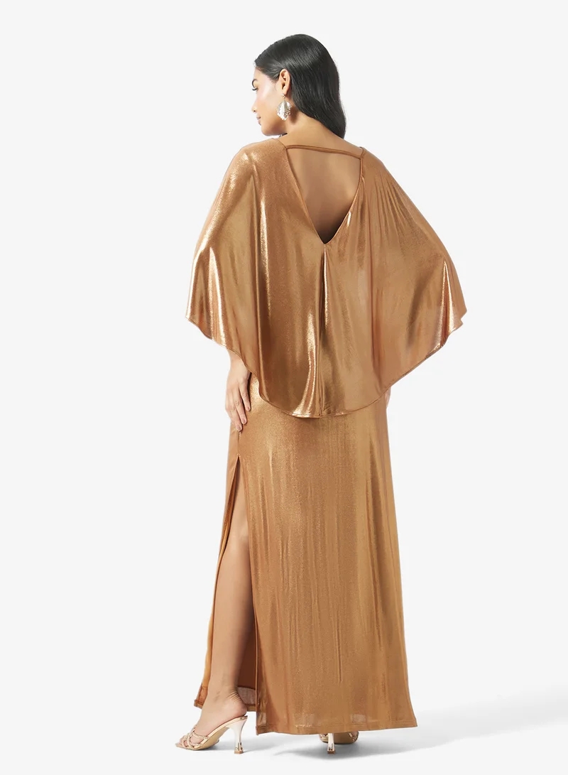 جولدن ابل Stretch Shimmer With Slit Dress