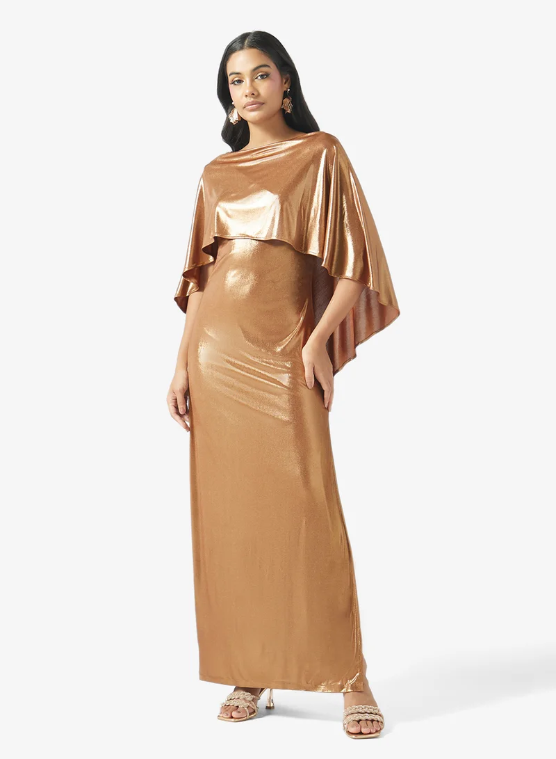 جولدن ابل Stretch Shimmer With Slit Dress