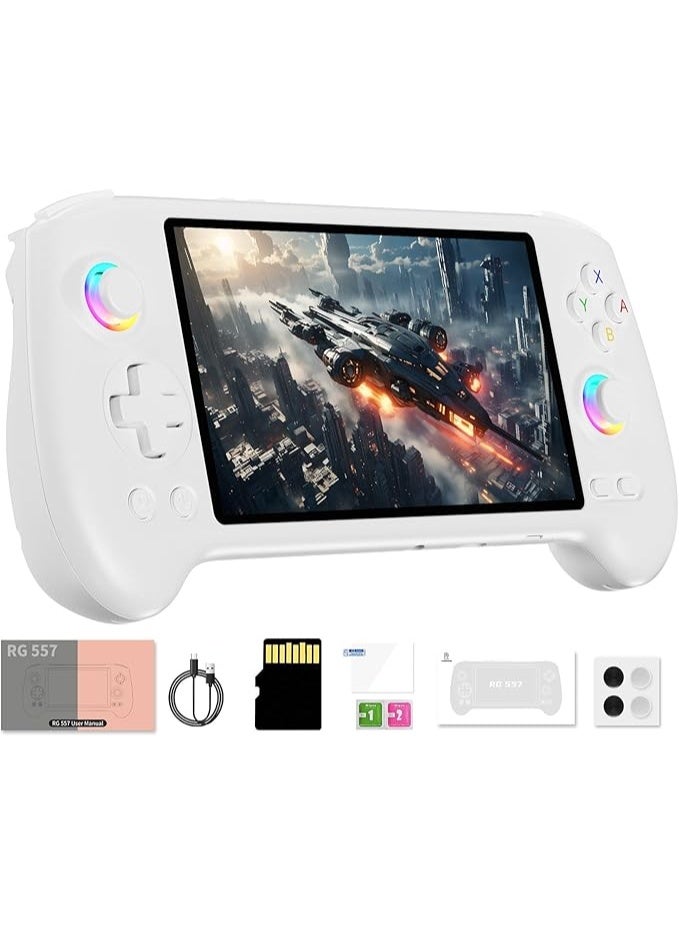 ANBERNIC  RG557 Retro Handheld Game Android 14 with 5.48 inch Touch OLED Screen DP and WiFi Bluetooth Hall Rocker Battery 5500mAh Dimensity 8300 flagship processor 12GB RAM 256GB Storage - Image 1