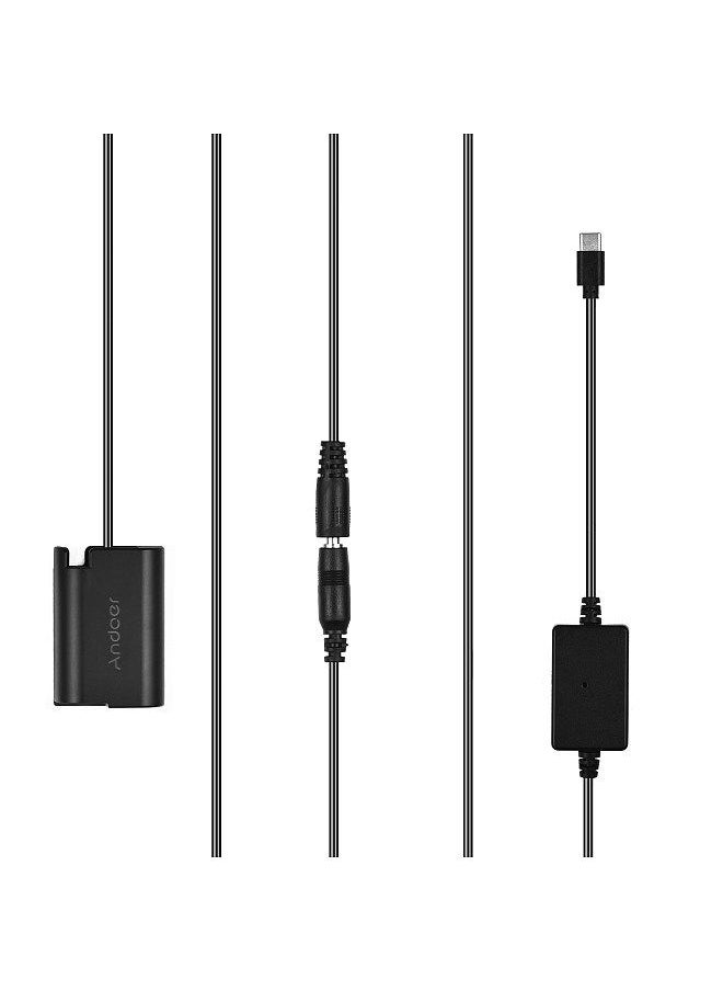 Andoer DMW-DCC17 Dummy Battery with Type-C Power Adapter Cable DMW-BLK22 Dummy Battery Coupler Accessory Replacement for Panasonic LUMIX S5 DC-S5 DC-S5K DC-S5GK GH6 Cameras
