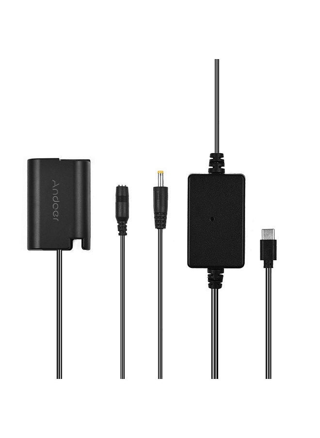 Andoer DMW-DCC17 Dummy Battery with Type-C Power Adapter Cable DMW-BLK22 Dummy Battery Coupler Accessory Replacement for Panasonic LUMIX S5 DC-S5 DC-S5K DC-S5GK GH6 Cameras