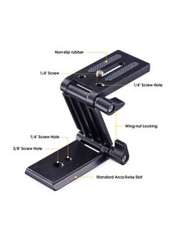 KASTWAVE Universal Flex Tilt Head Z Mount Bracket, Tripod Head Quick Release Plate Mounting for Monopod Slider Rail Cage Rig Stabilizer Gimbal for DSLR Camera for Canon, for Nikon, for Sony, for Panasonic  - Image 2