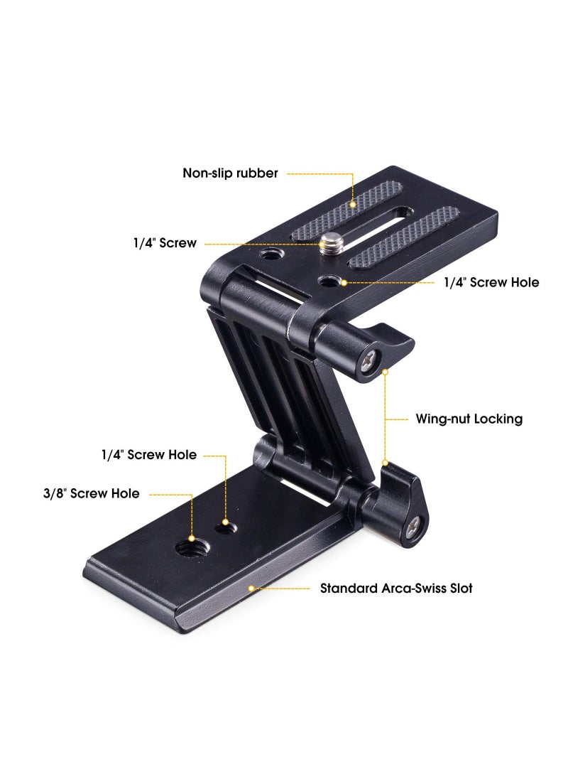 KASTWAVE Universal Flex Tilt Head Z Mount Bracket, Tripod Head Quick Release Plate Mounting for Monopod Slider Rail Cage Rig Stabilizer Gimbal for DSLR Camera for Canon, for Nikon, for Sony, for Panasonic  - Image 2