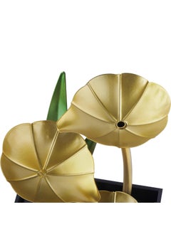 PRISO PRISO Water Fountain Tabletop Metal 3Tier for Home Decor Living Room Bedroom Indoor Waterfall Desktop Leaf Office Table Automatic Pump Relaxation Fountain with Natural Stones  - Image 3