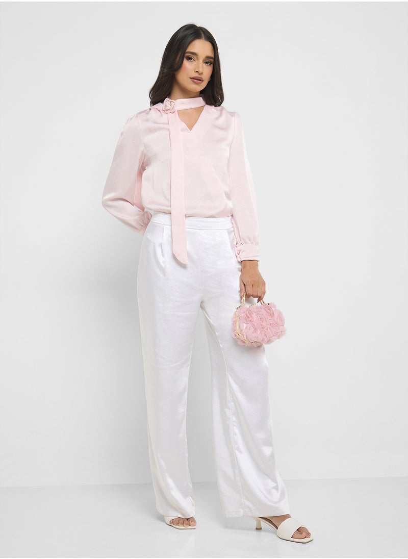 ELLA Top With Floral Neck Crossage  - Image 4